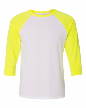 BELLA_+_CANVAS_3200_White-_Neon_Yellow_Front_High